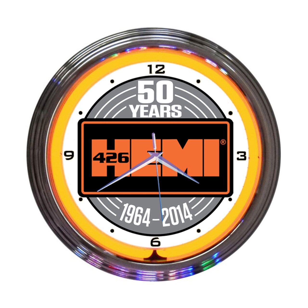 Neonetics Home Indoor Restaurant Kitchen Decorative Hemi 50Th Anniversary Neon Wall Clock